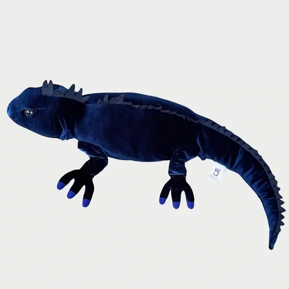 Manhattan Toy Iguana Navy Velvet Plush Vintage Toy 1999 - Picture 2 of 6